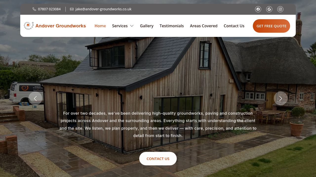 ANDOVER GROUNDWORKS & CONSTRUCTION LIMITED website preview