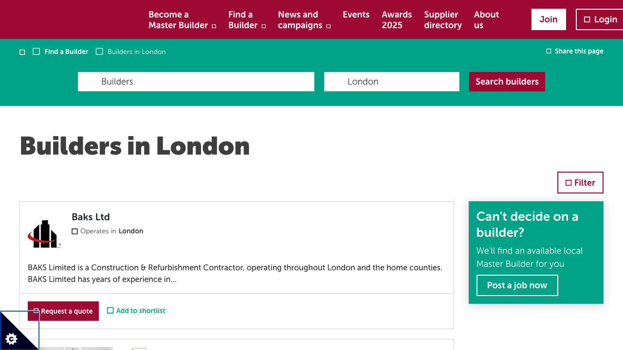 BUILDERS IN LTD website preview