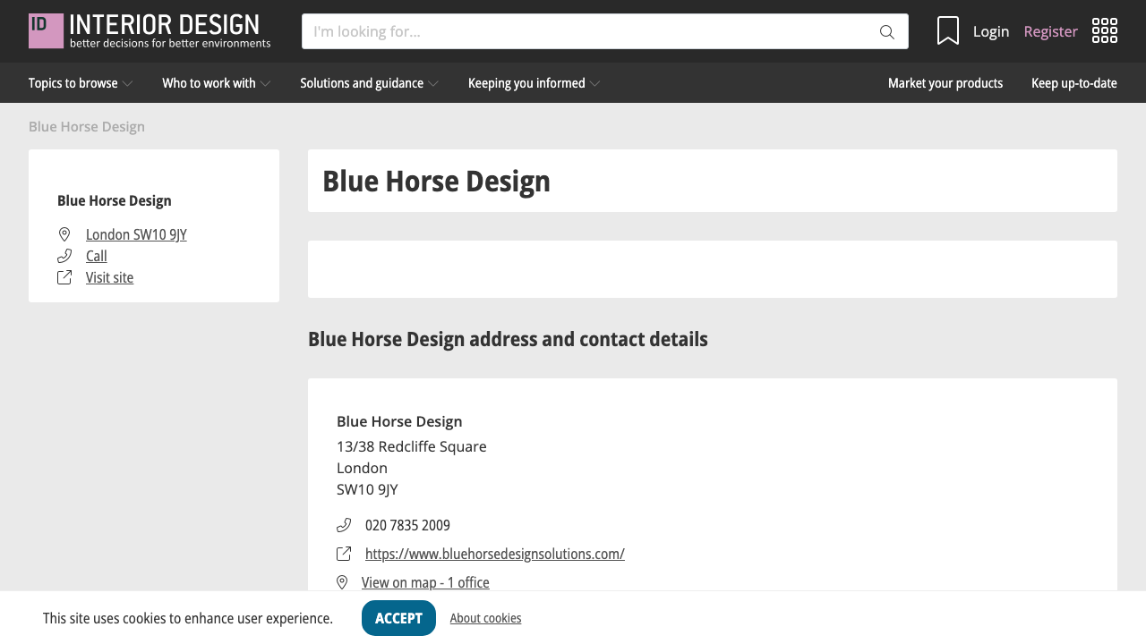 BLUE HORSE DESIGN LIMITED website preview