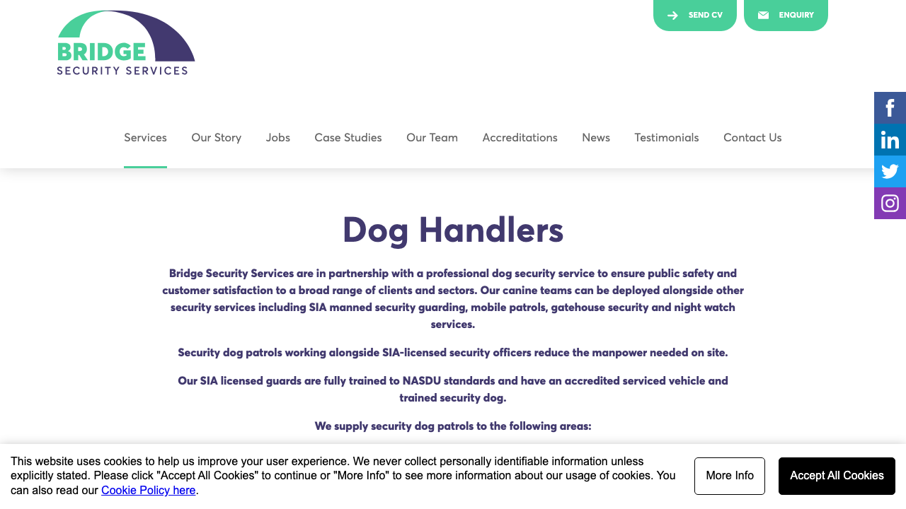 BRIDGE K9 SECURITY LTD website preview