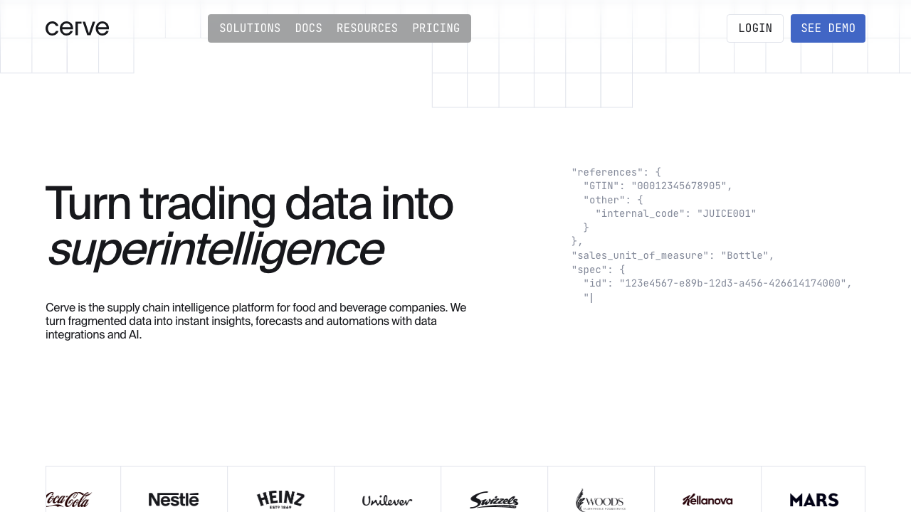 CERVE LIMITED website preview