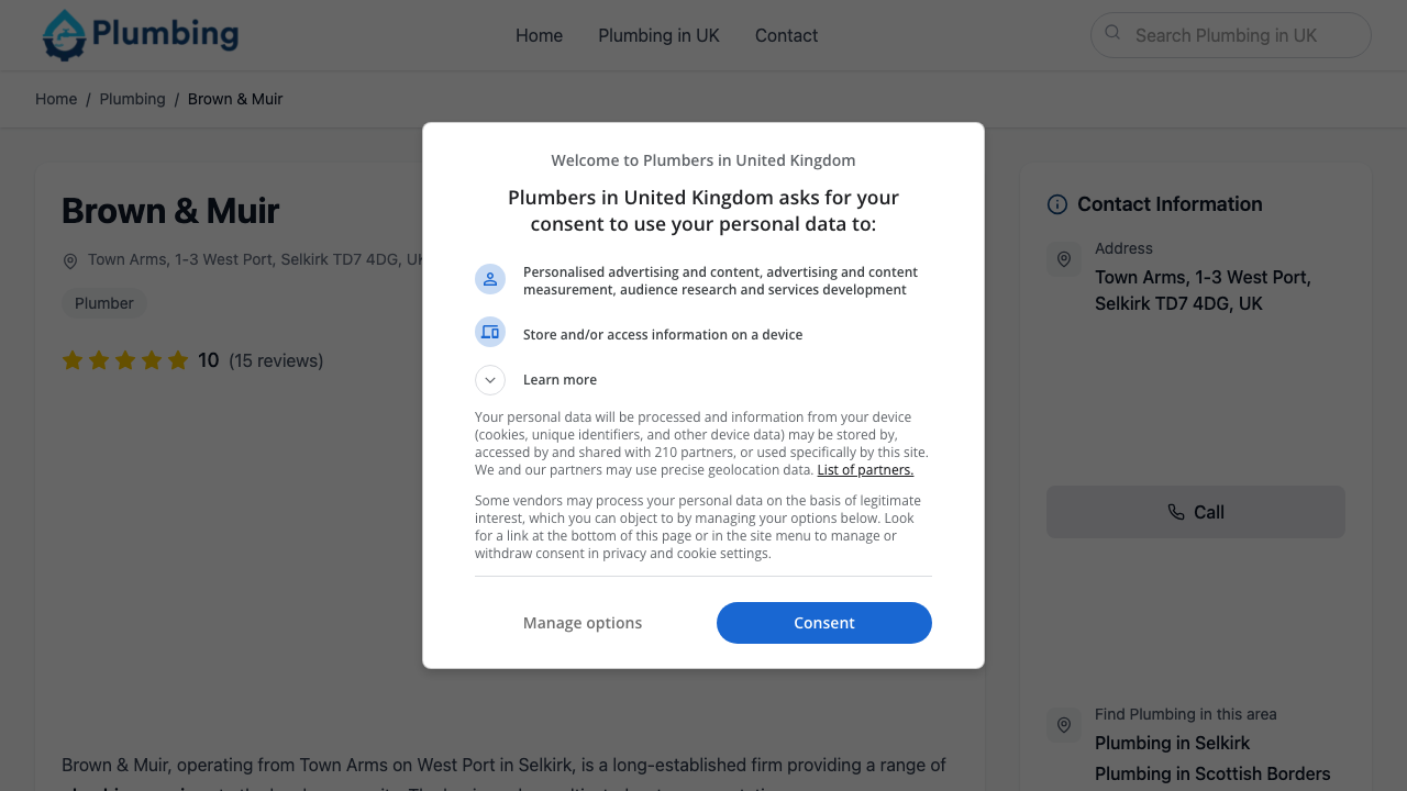 BROWN & MUIR LIMITED website preview
