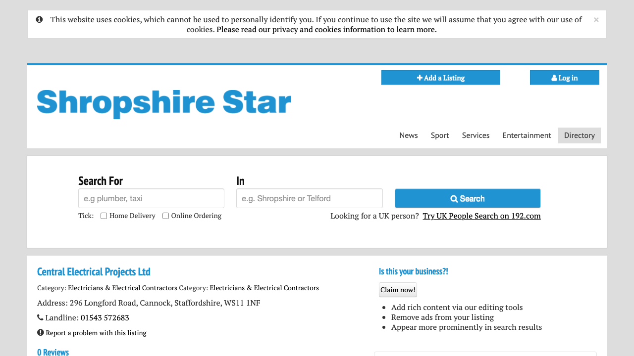 CENTRAL ELECTRICAL PROJECTS LIMITED website preview