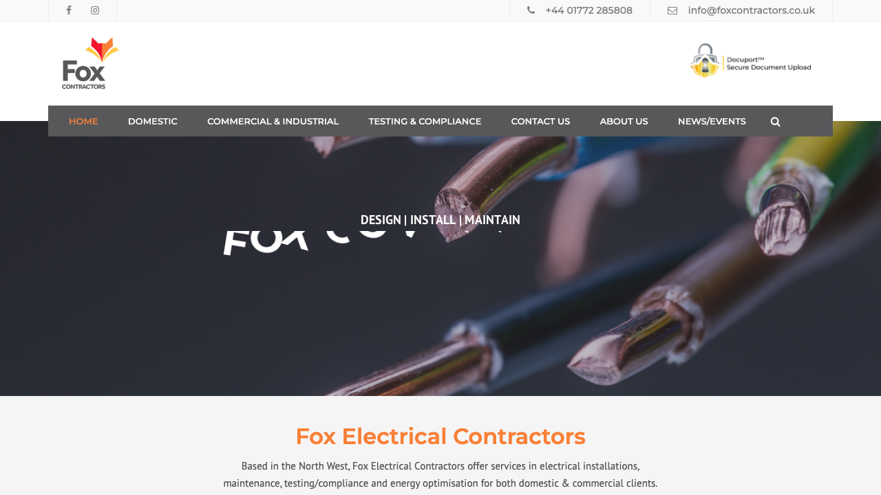 FOX CONTRACTORS LTD website preview