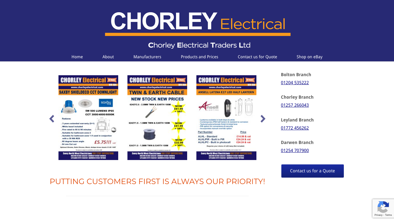 CHORLEY ELECTRICAL SERVICES LTD website preview