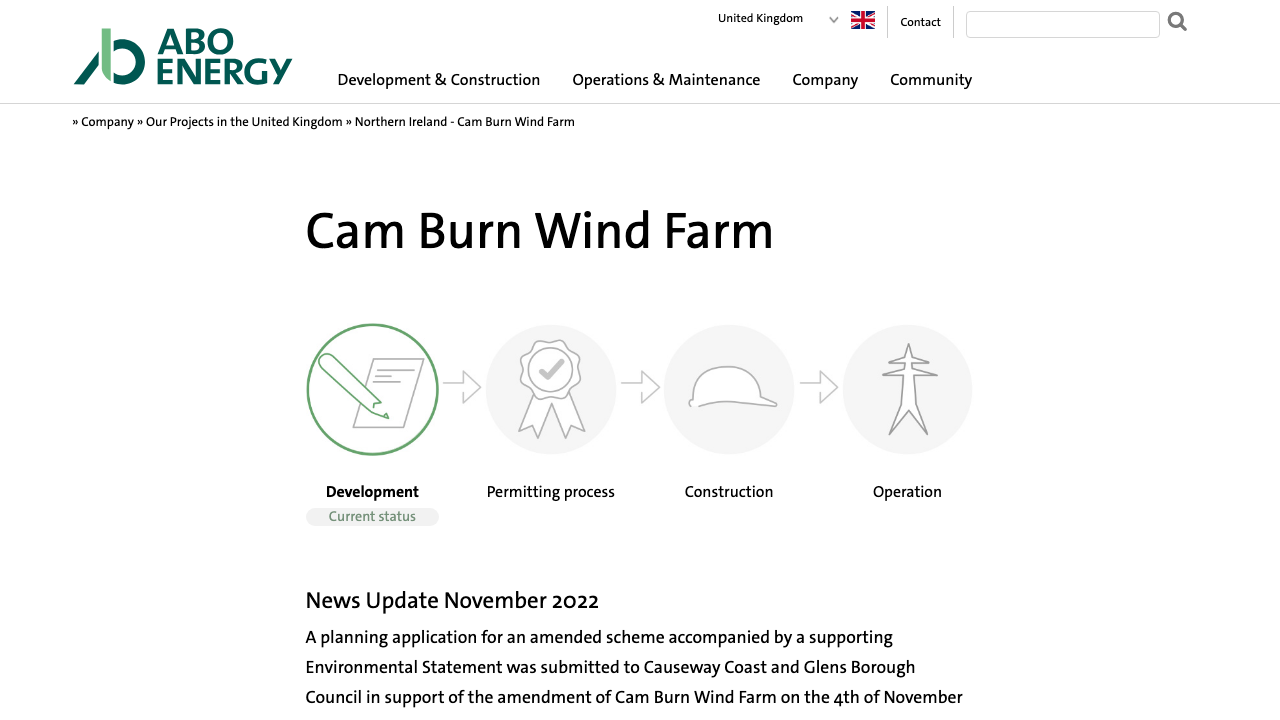 CAM BURN WIND FARM LIMITED website preview