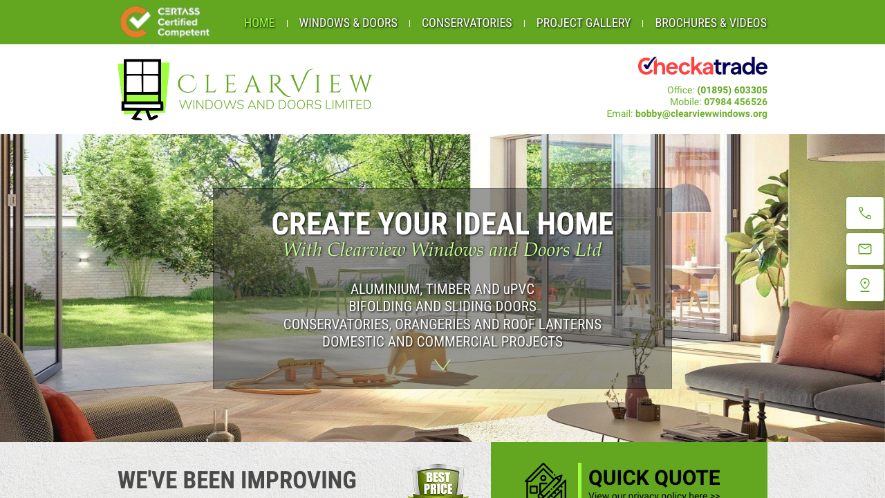 CLEARVIEW WINDOWS & DOORS LIMITED website preview