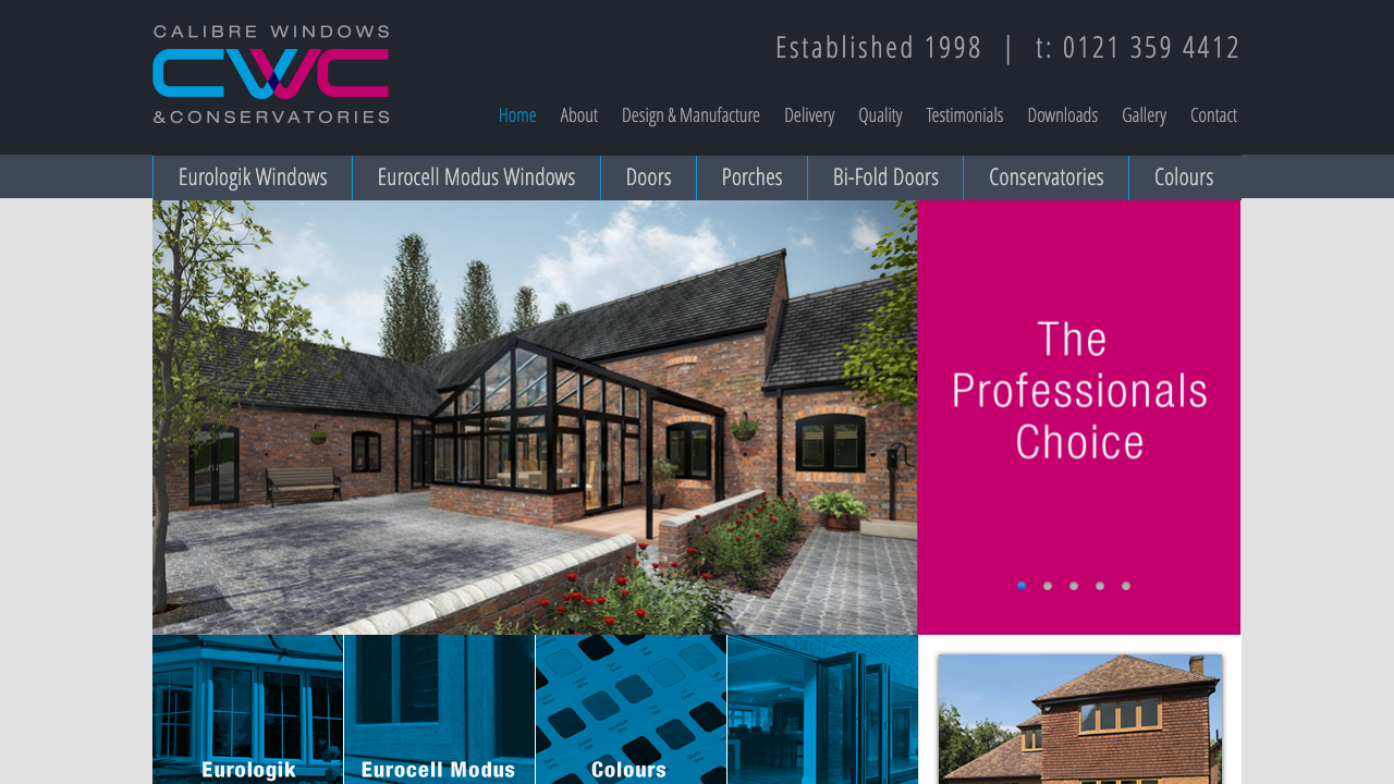 CALIBRE WINDOWS AND CONSERVATORIES LIMITED website preview
