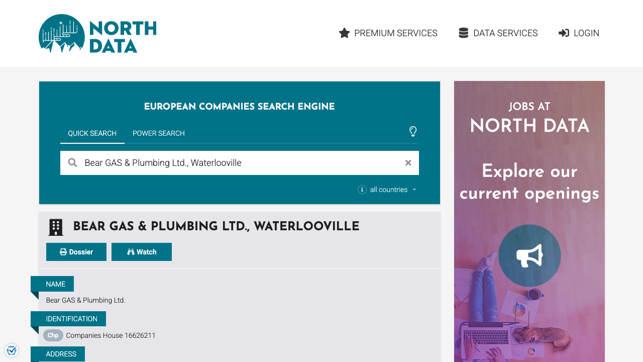 BEAR GAS & PLUMBING LIMITED website preview