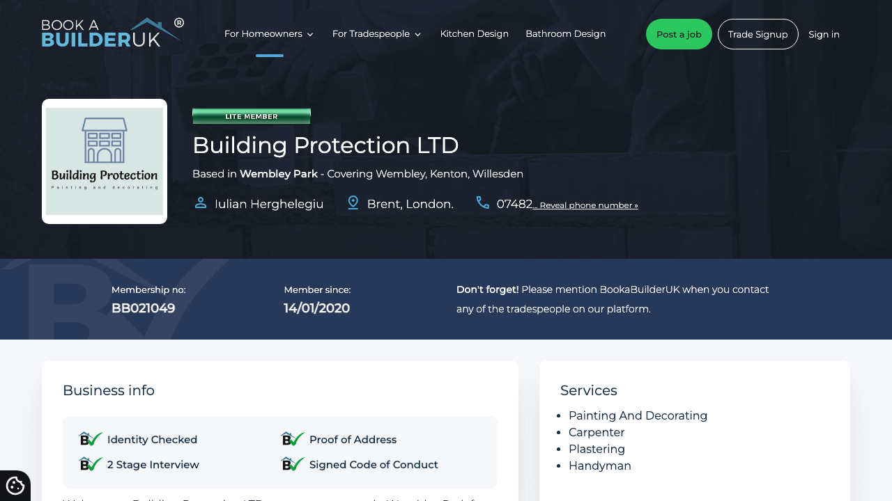 BUILDING PROTECTION LTD website preview