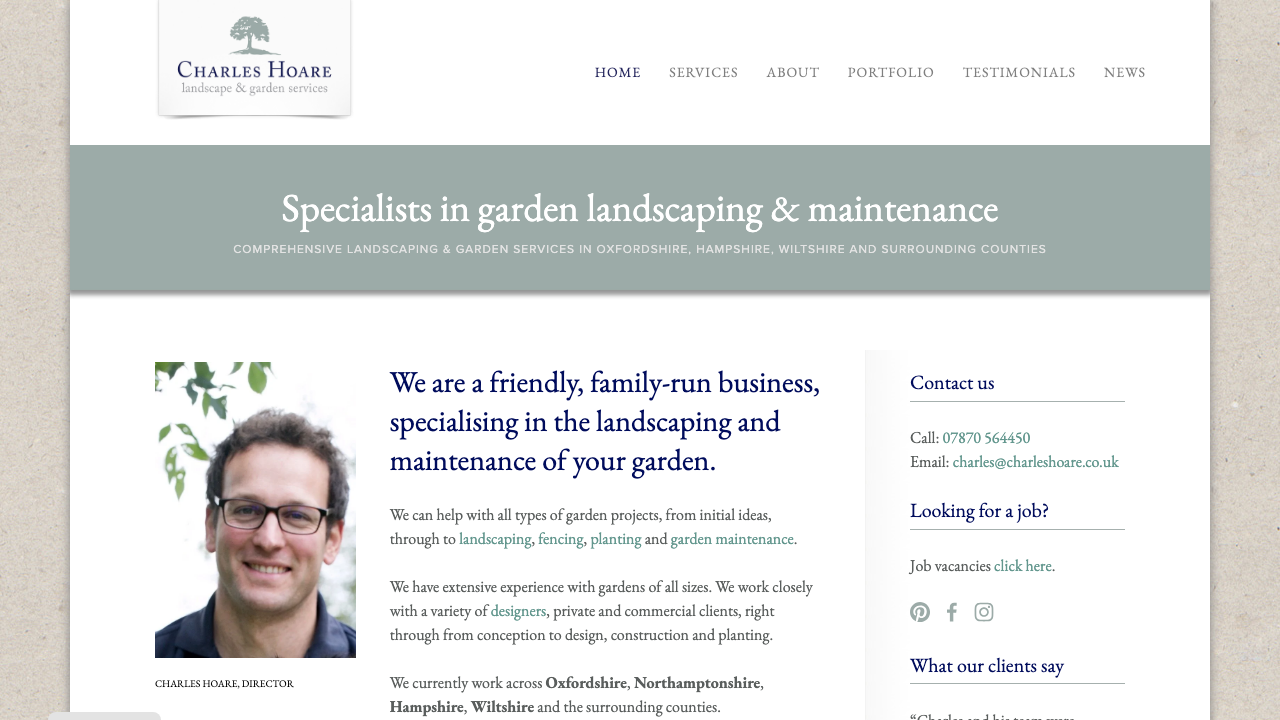 CHARLES HOARE LANDSCAPE & GARDEN SERVICES LIMITED website preview