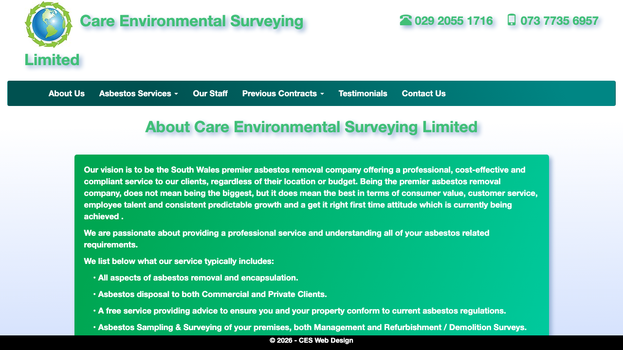 CARE ENVIRONMENTAL SURVEYING LTD website preview