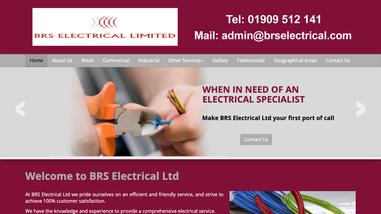 BRS ELECTRICAL LTD website preview