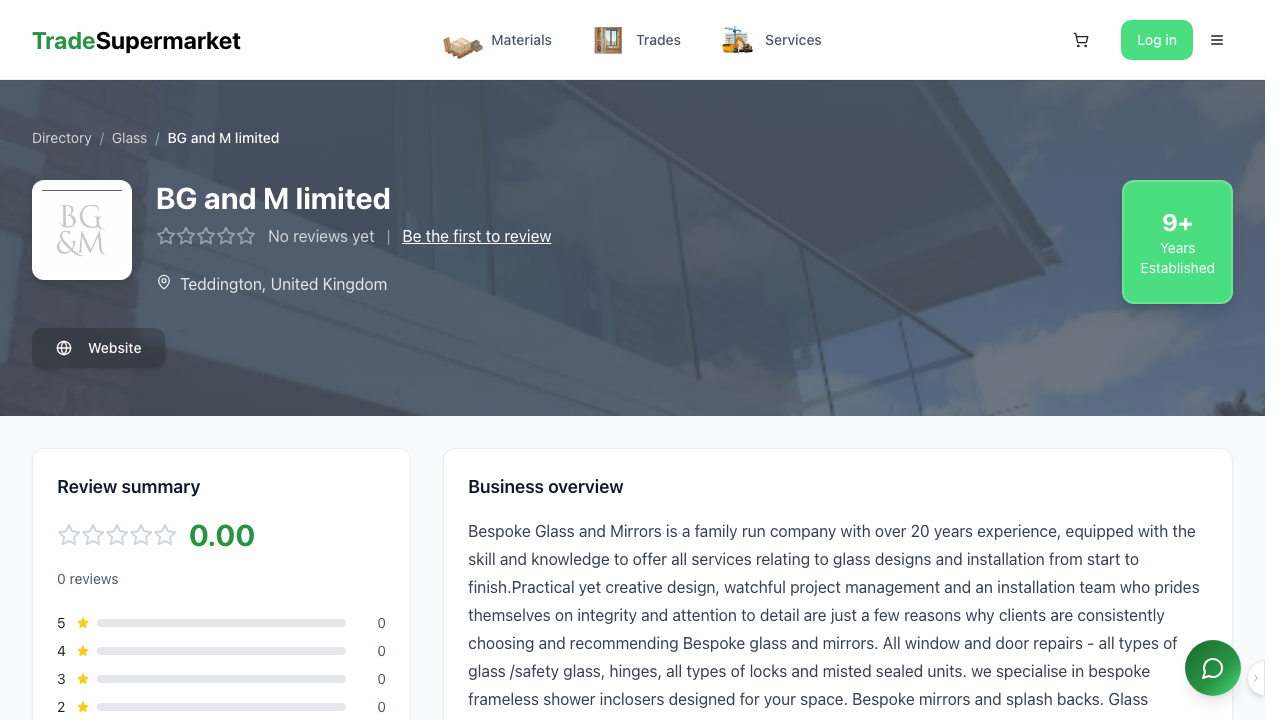 BG AND M LIMITED website preview