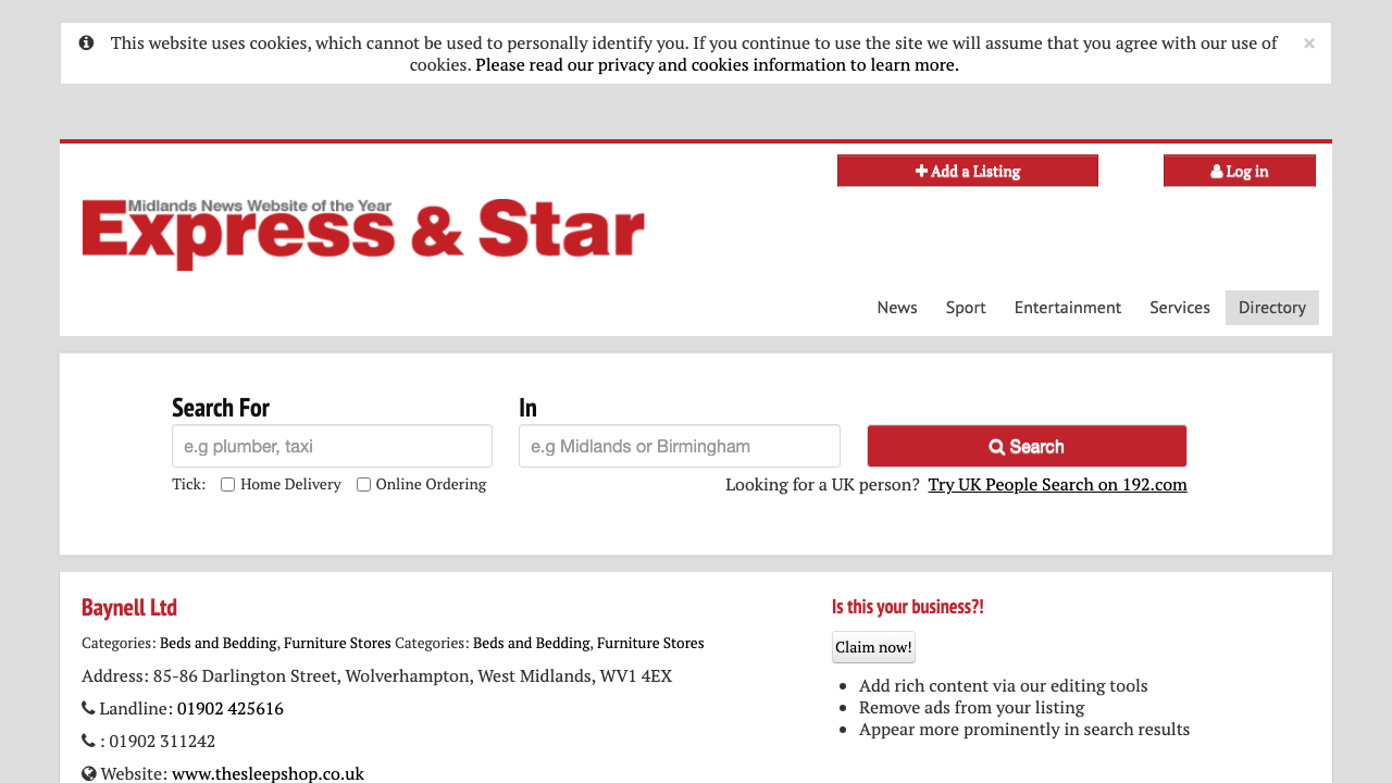 BAYNELL LIMITED website preview