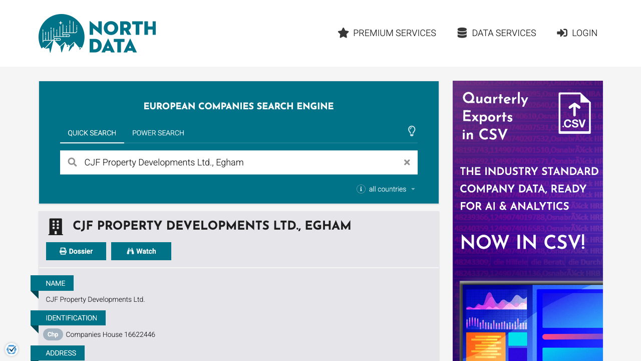 CJF PROPERTY DEVELOPMENTS LIMITED website preview