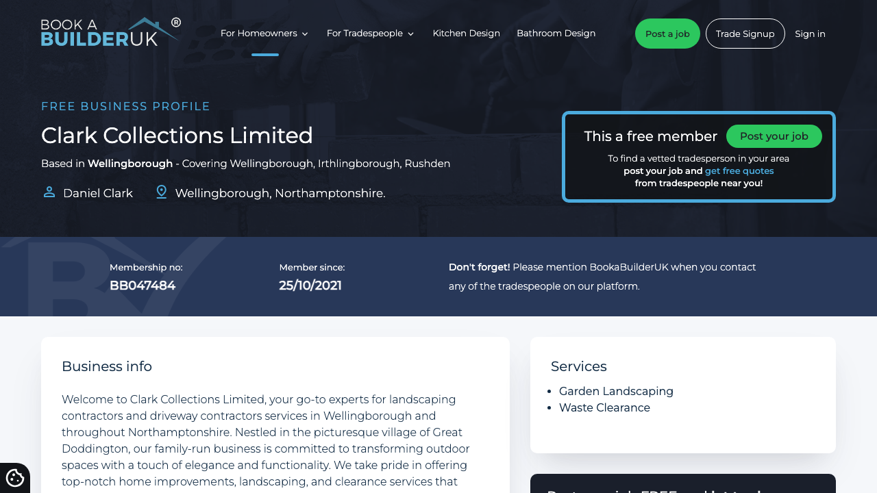 CLARK COLLECTIONS LIMITED website preview