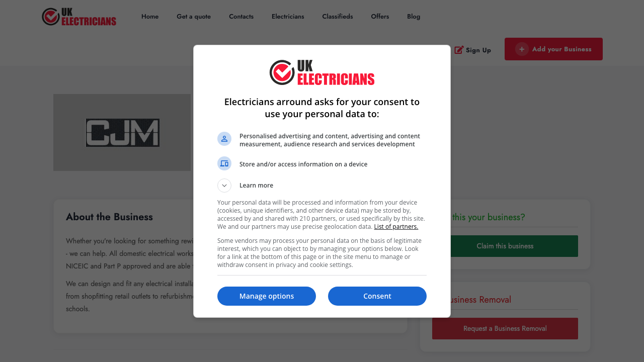 CJM ELECTRICAL LIMITED website preview