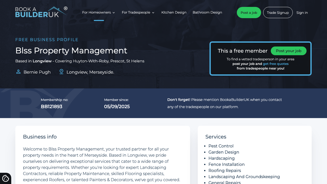 BLSS PROPERTY MANAGEMENT LIMITED website preview