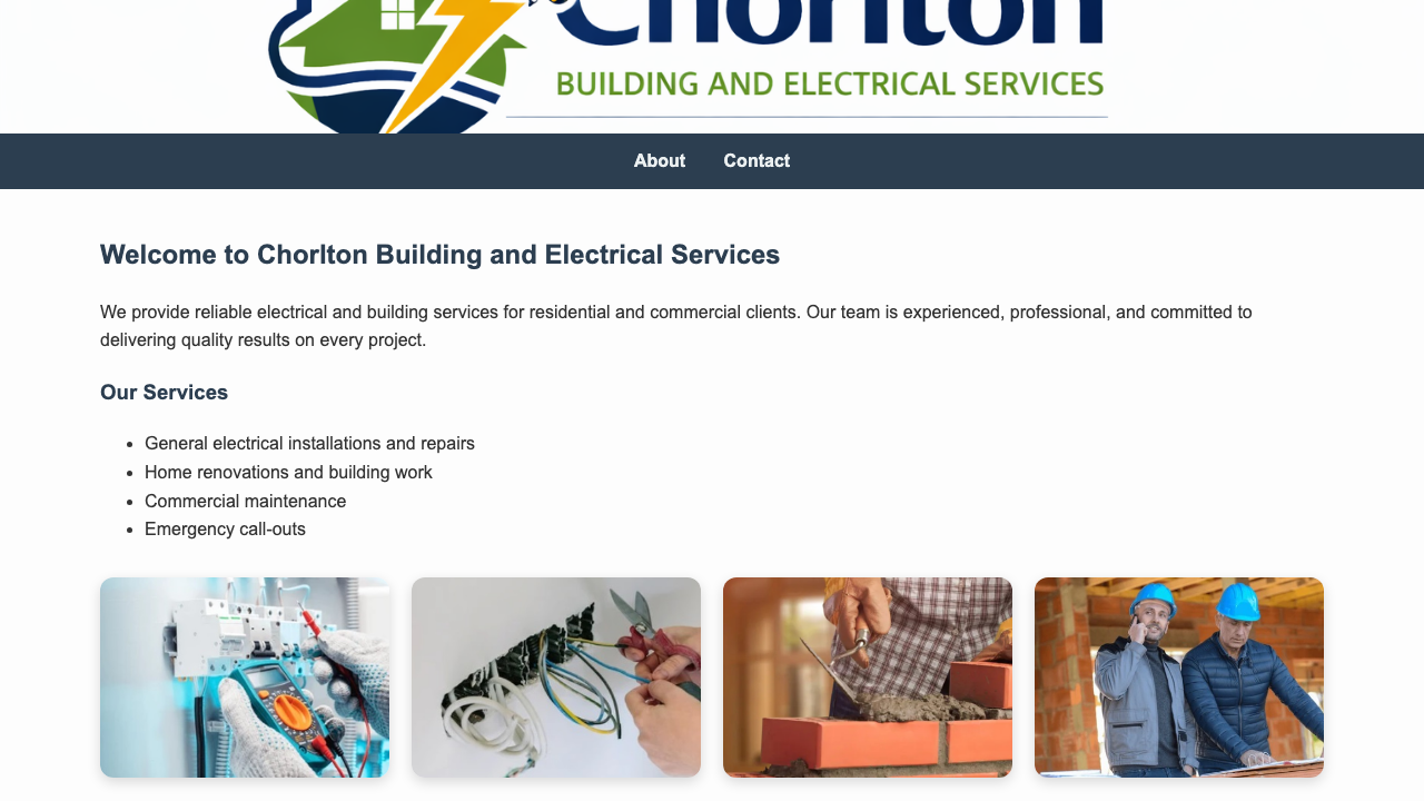CHORLTON BUILDING & ELECTRICAL SERVICES LTD website preview