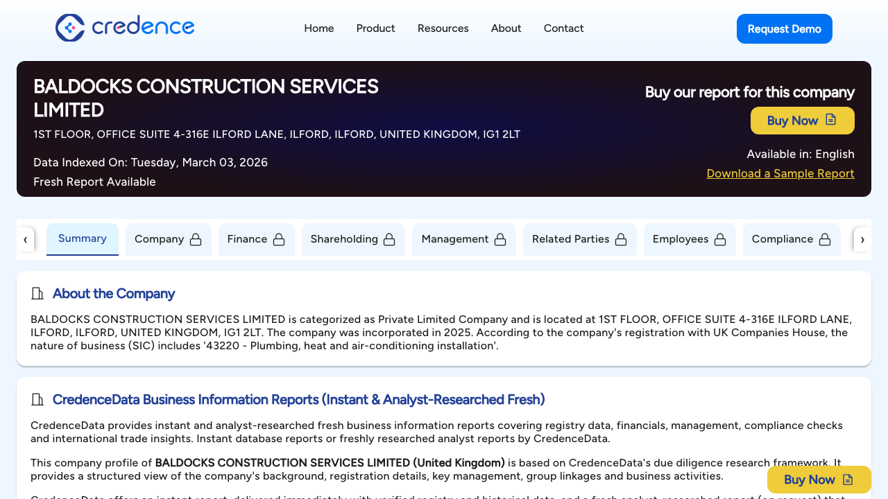 BALDOCKS CONSTRUCTION SERVICES LIMITED website preview