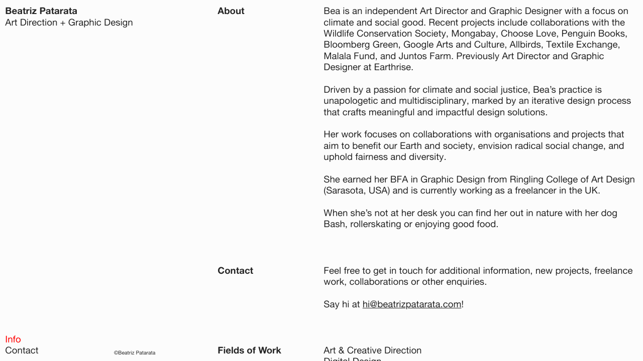 BEATRIZ PATARATA LIMITED website preview