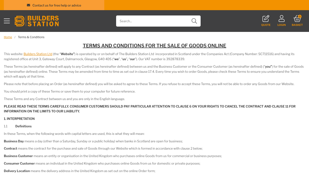 BUILDERS STATION LTD website preview