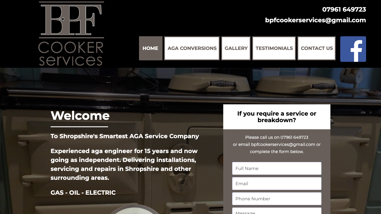 BPF COOKER SERVICES LTD website preview