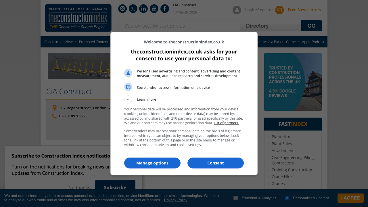 CIA WELDING &  CONSTRUCTION LTD website preview