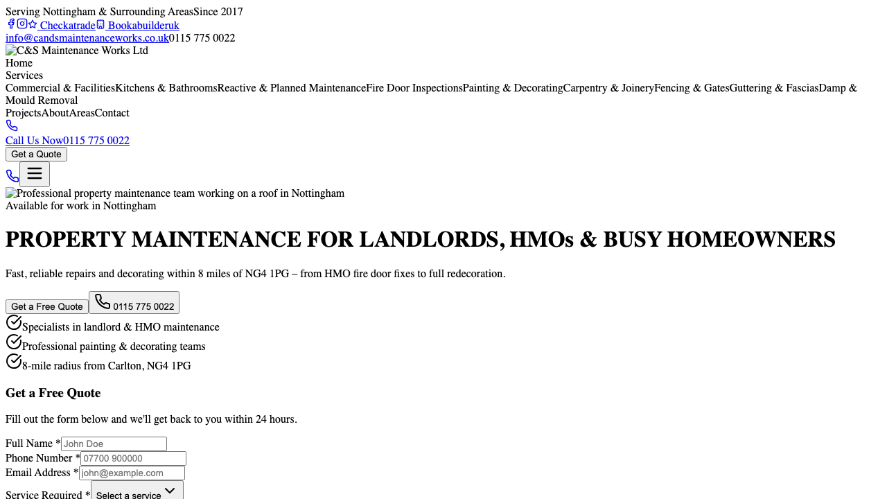 C&S MAINTENANCE WORKS LTD website preview