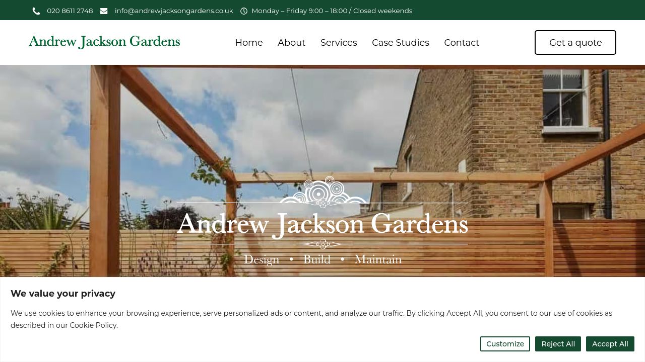 ANDREW JACKSON GARDENS LTD website preview