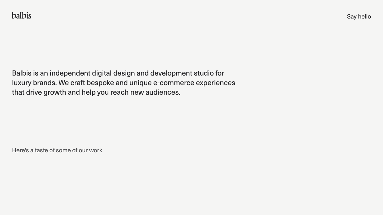 BALBIS STUDIOS LTD website preview