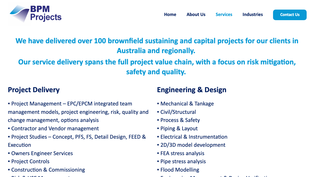 BPM PROJECTS LIMITED website preview