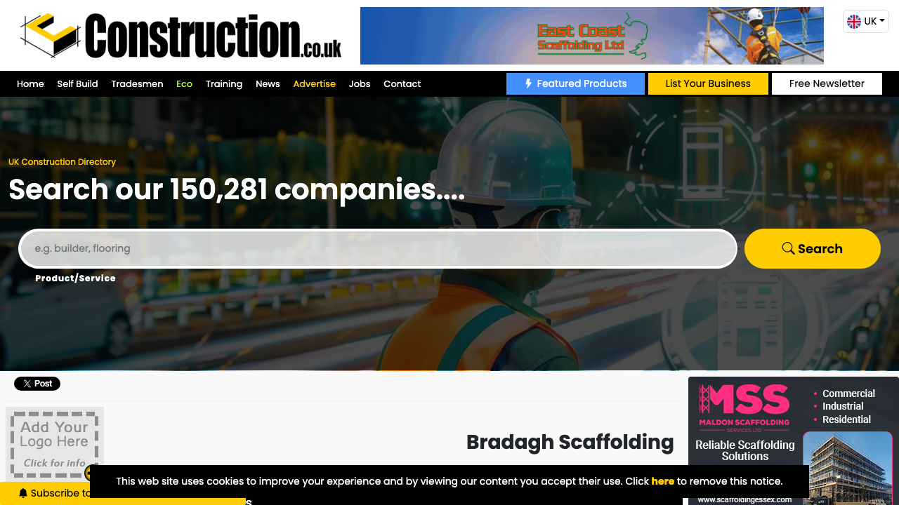 BRADAGH SCAFFOLDING LTD website preview