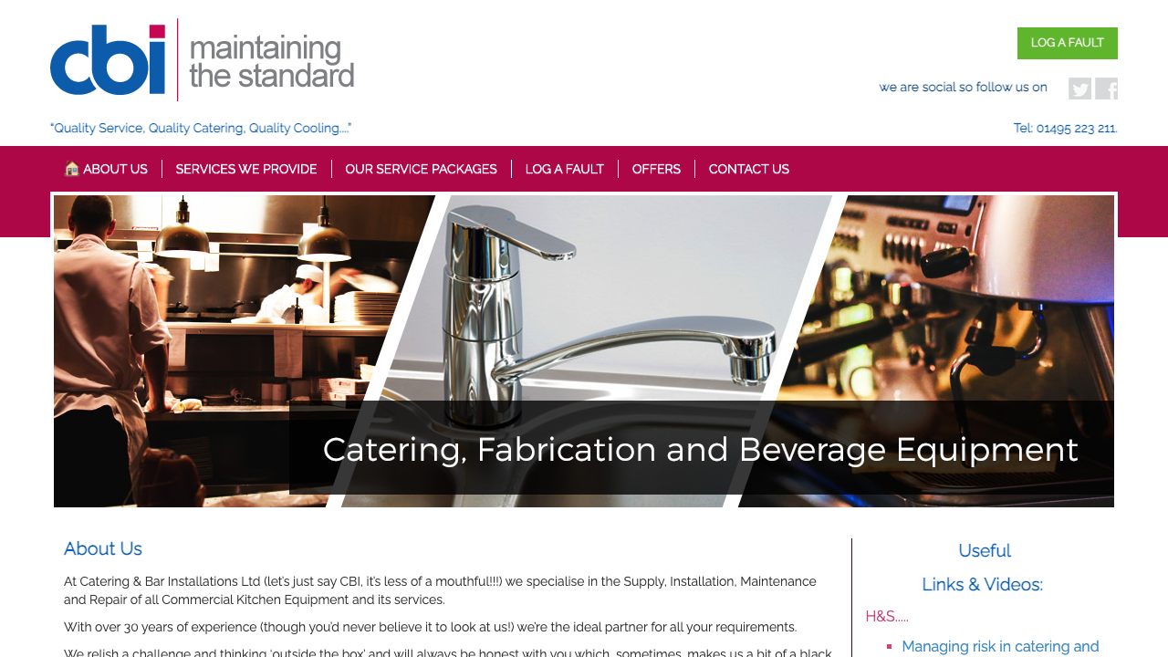 CATERING & BAR INSTALLATIONS LTD website preview