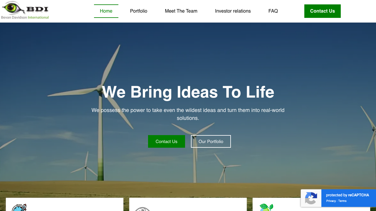 BEVAN DAVIDSON INTERNATIONAL LTD website preview