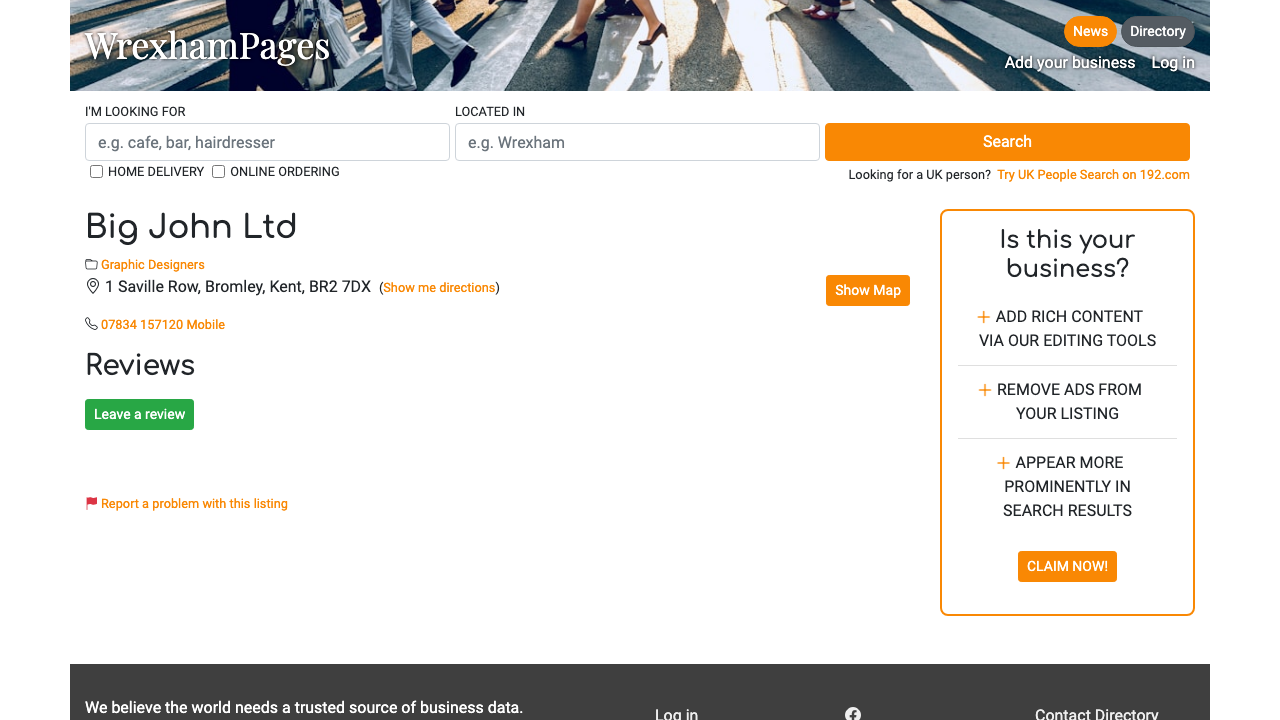 BIG JOHNNY LTD website preview