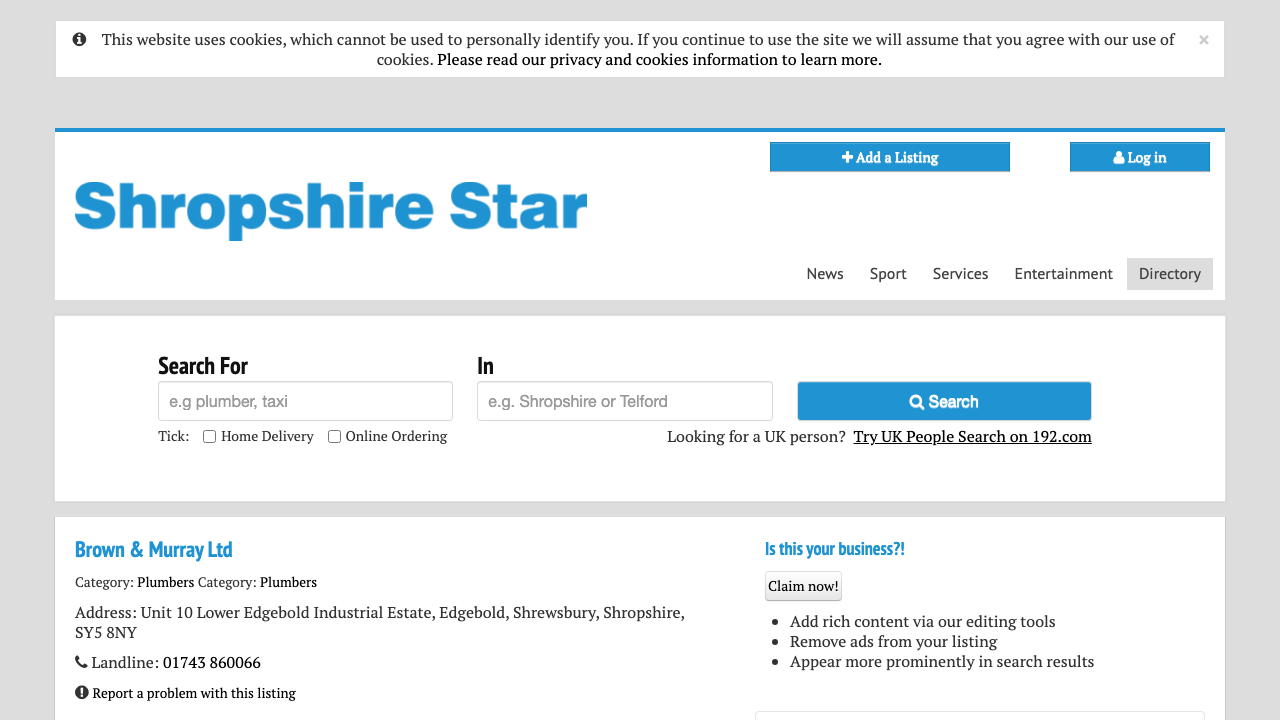 BROWN & MURRAY LIMITED website preview