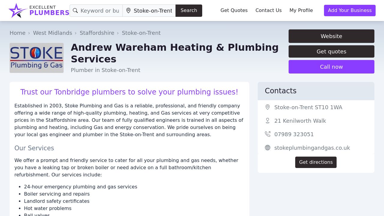 ANDREI PLUMING LTD website preview