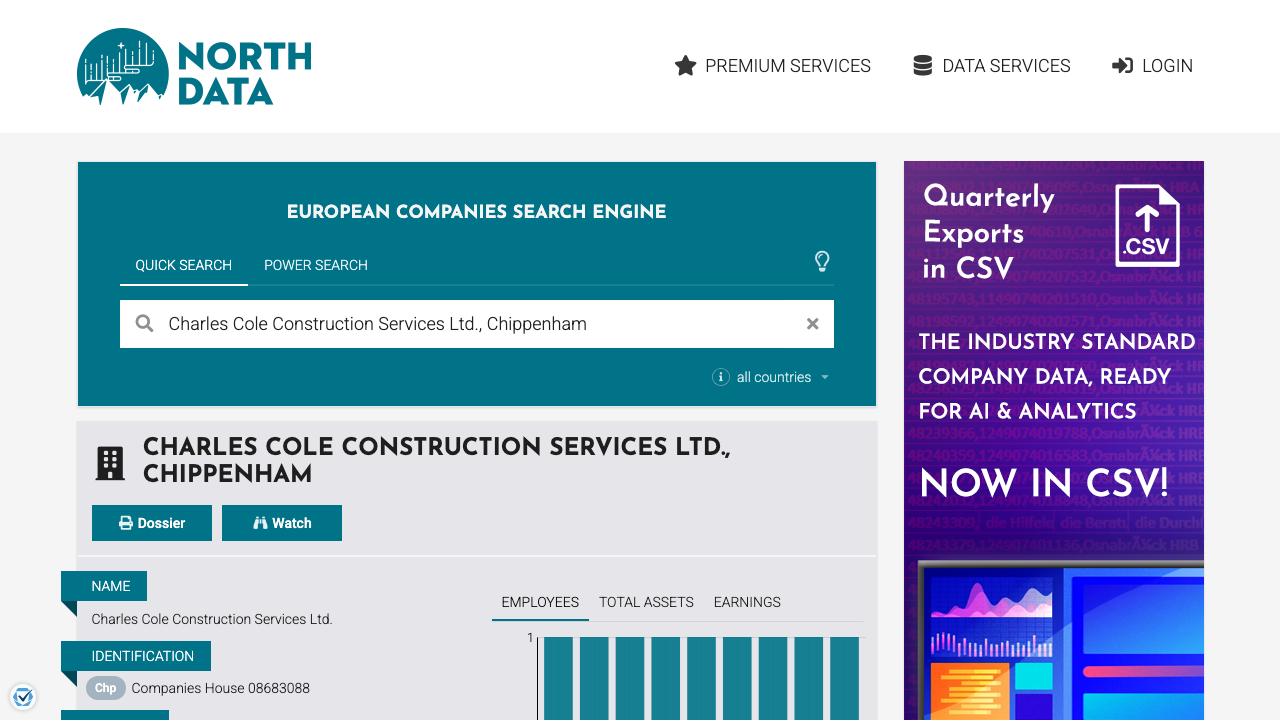 CHARLES COLE CONSTRUCTION SERVICES LTD website preview