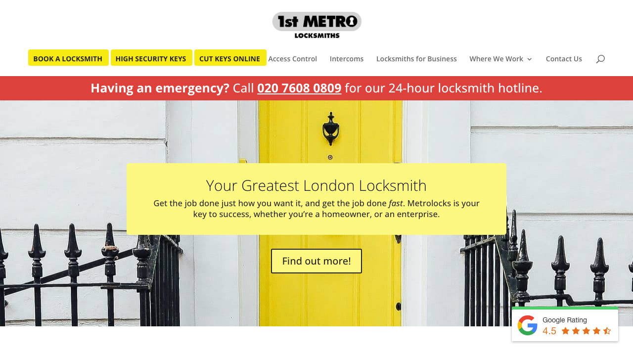 1ST METROPOLITAN LOCKSMITHS LIMITED website preview