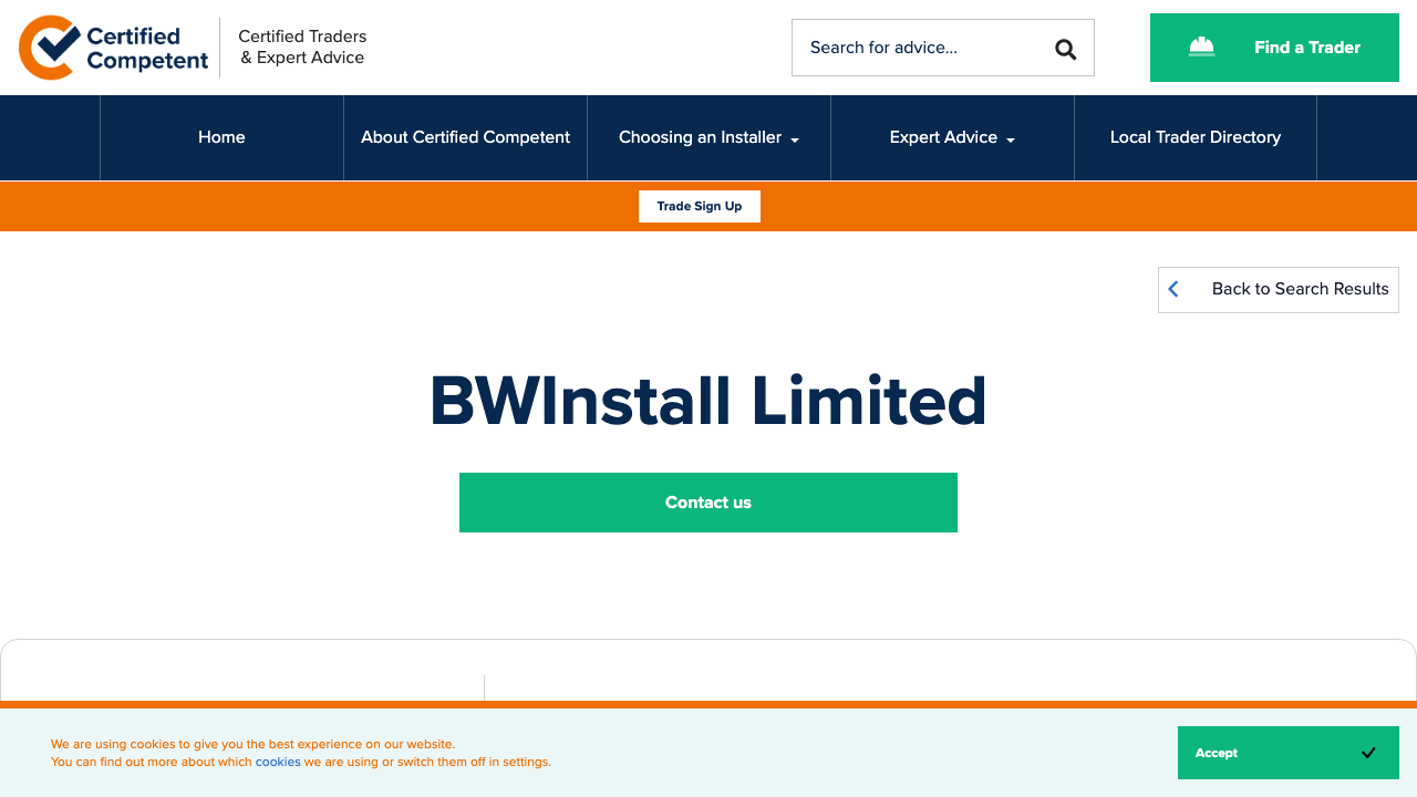 BWINSTALL LIMITED website preview