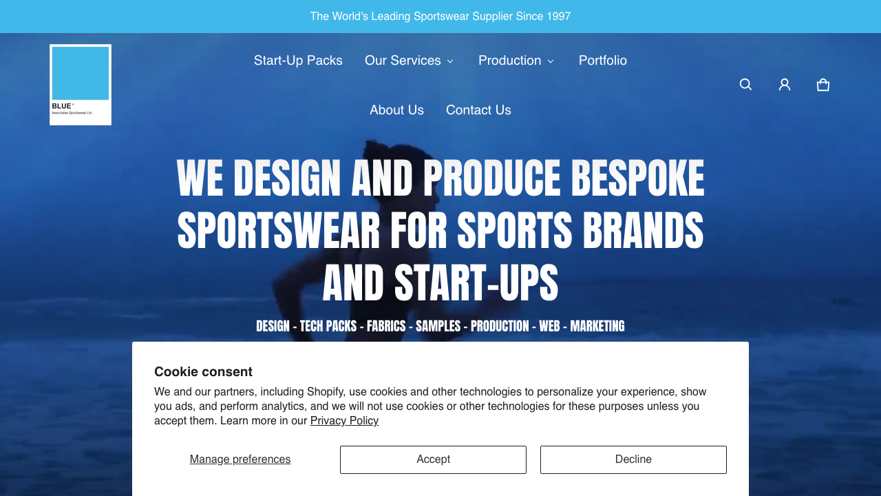 BLUE ASSOCIATES SPORTSWEAR LIMITED website preview