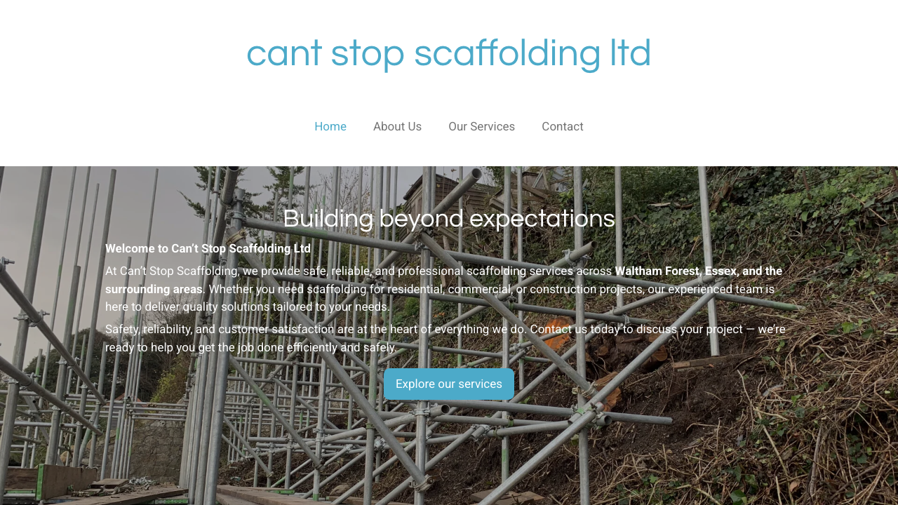 CAN'T STOP SCAFFOLDING LTD website preview