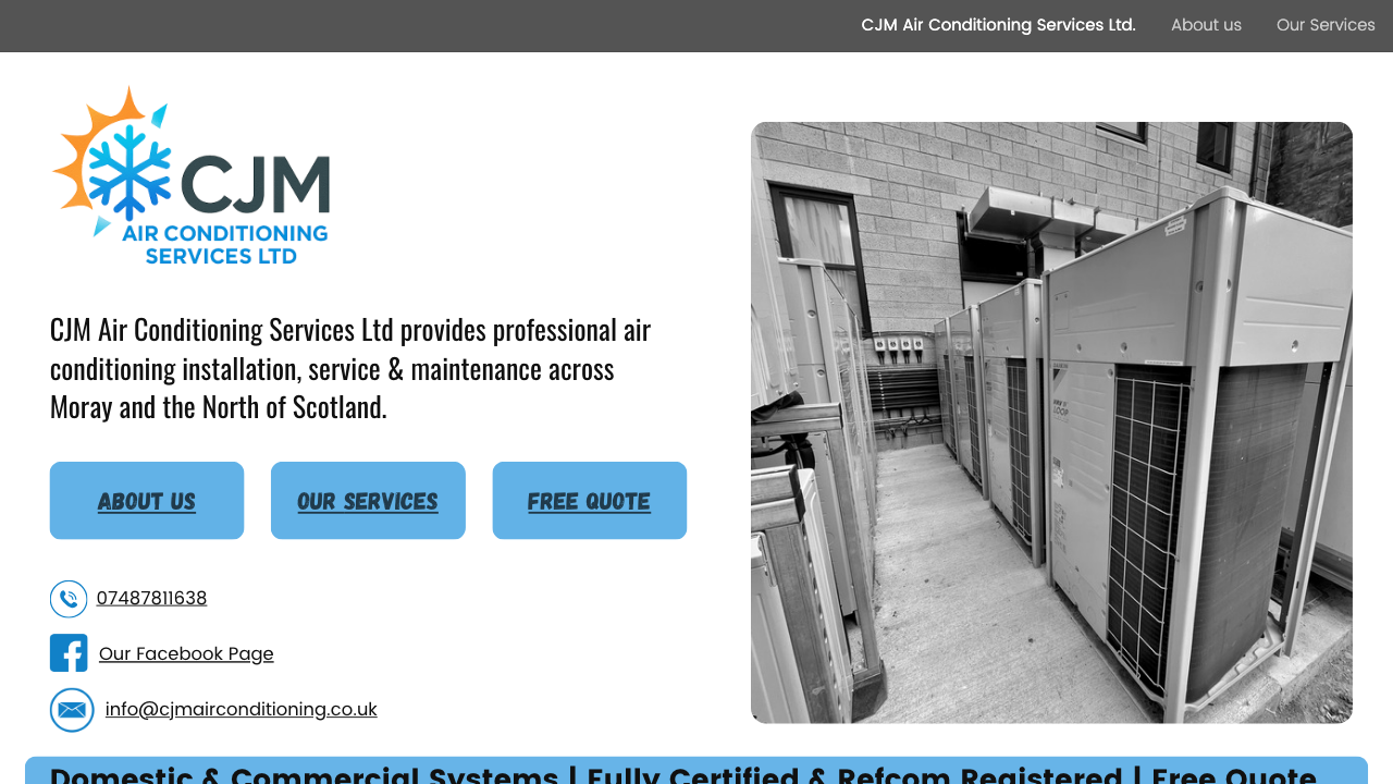 CJM AIR CONDITIONING SERVICES LTD website preview