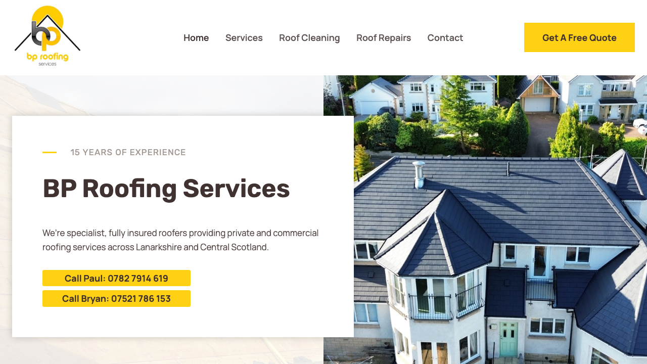 BP ROOFING LIMITED website preview