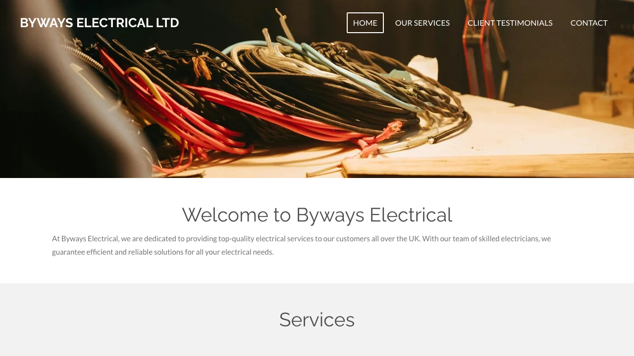 BYWAYS ELECTRICAL LIMITED website preview