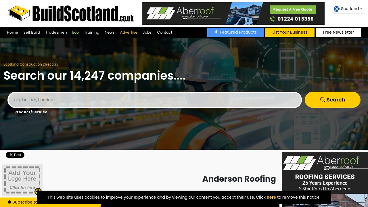 ANDERSON CONSTRUCTION GLASGOW LTD website preview