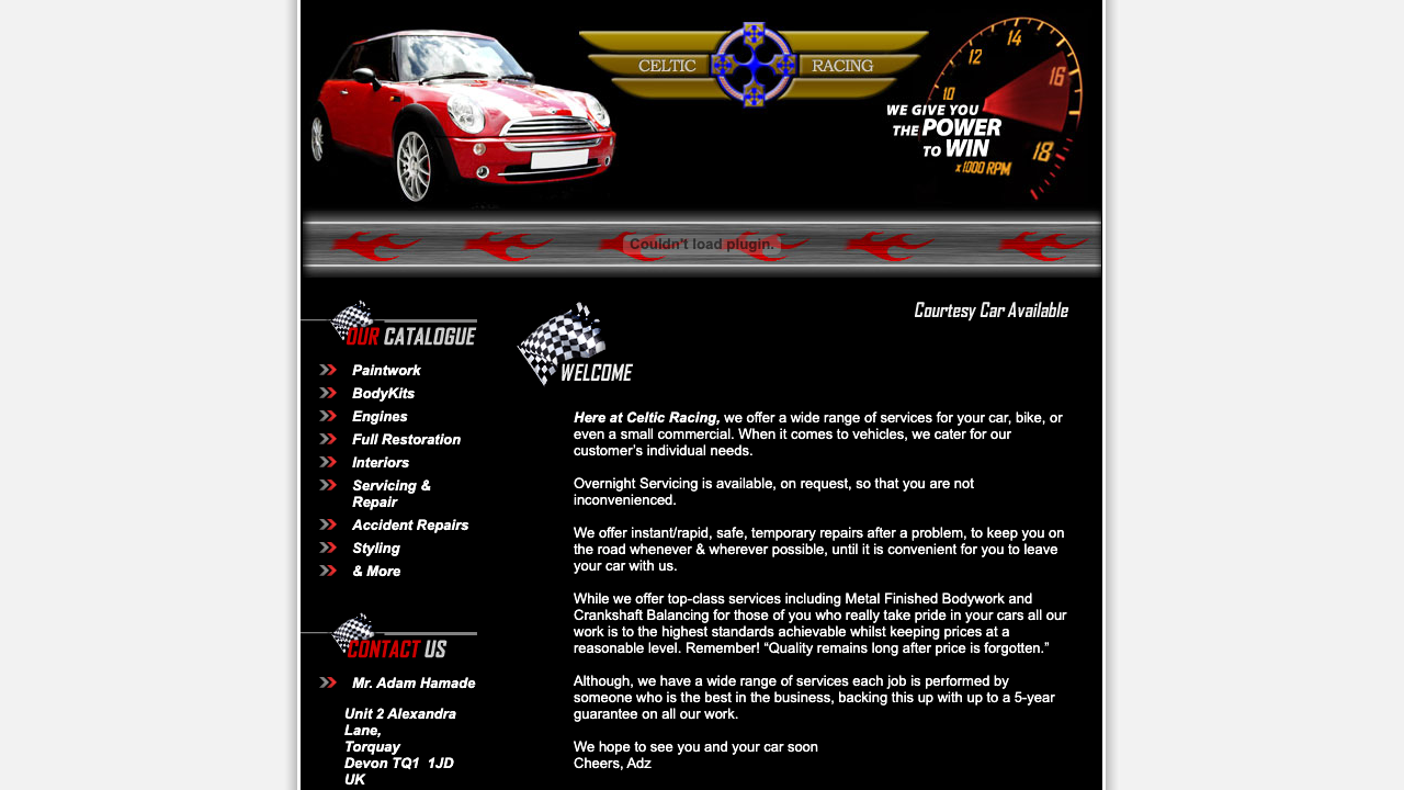 CELTIC RACING LTD website preview