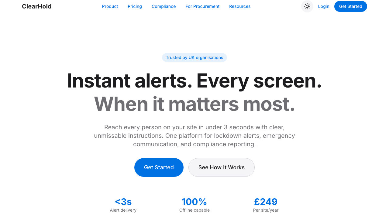 CLEARHOLD CONSULTING LTD website preview